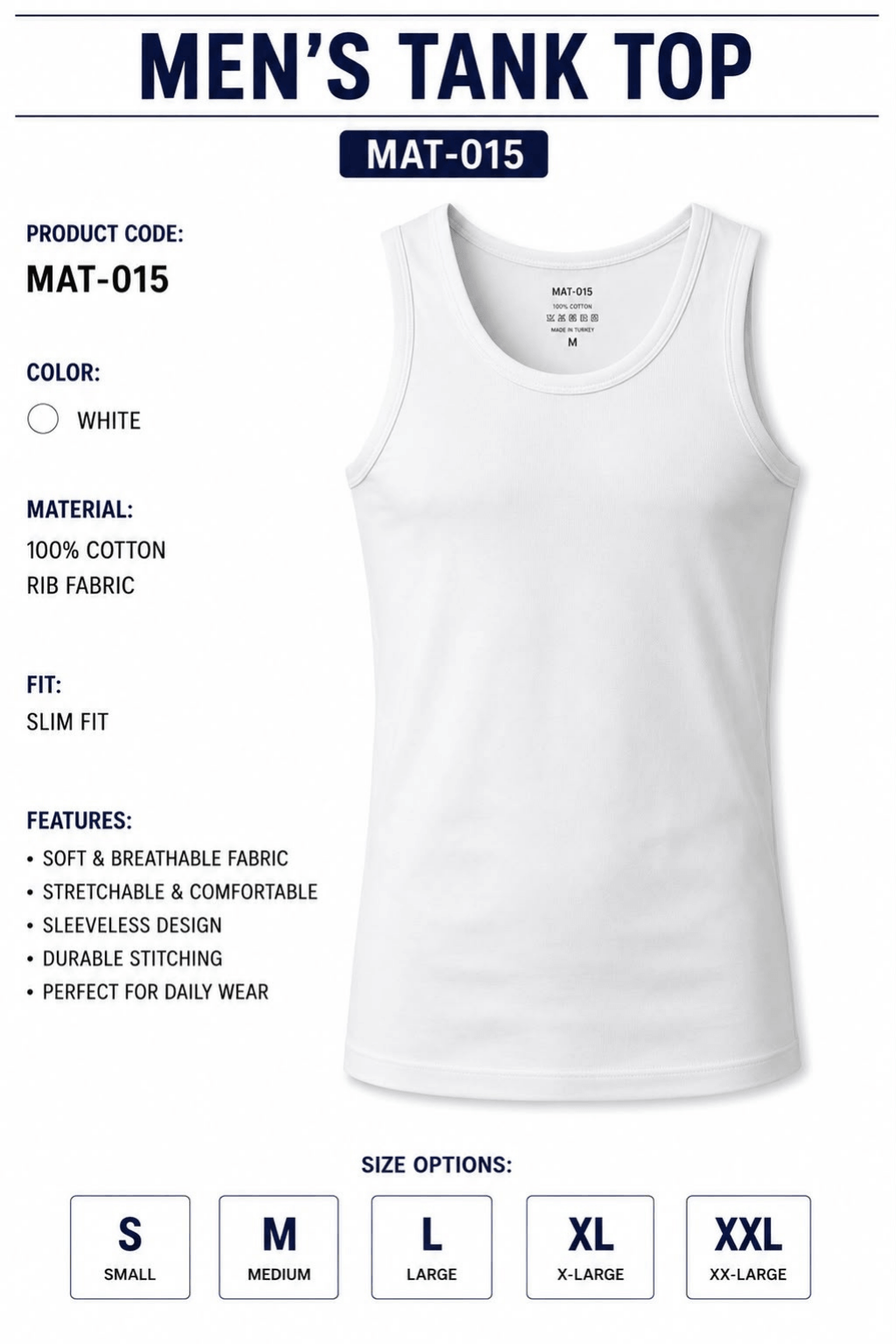 mat-015 Men's Tank Top | MAT-015 - Görsel 1