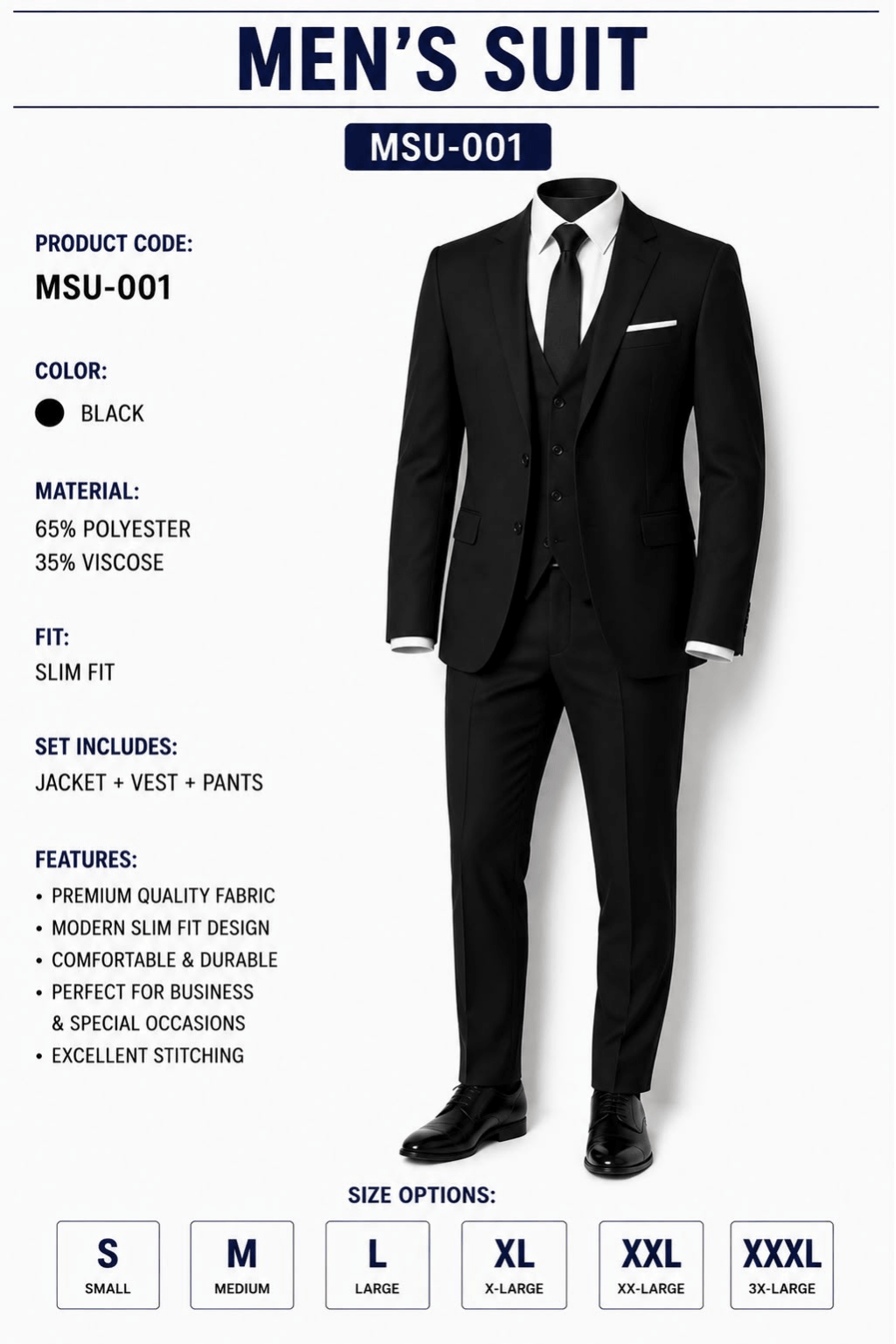 msu-001 Men's Suit | MSU-001 - Görsel 1